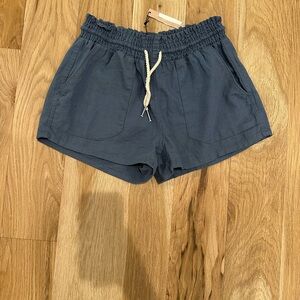 Women's Blue Drawstring Shorts